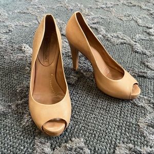 BCBGMaxAzria Leather Peep-toe Heels